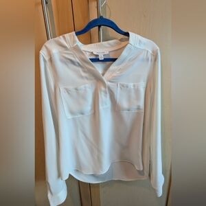Nine West Ivory Blouse with Dual Pockets